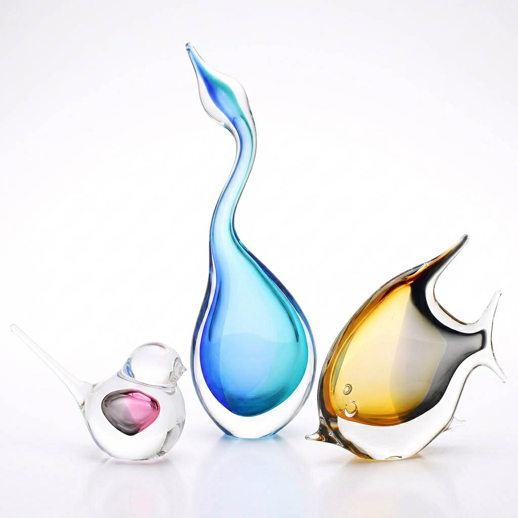 Skleněná zvířata - ručně tvarované figurky ze skla 15-30 cm