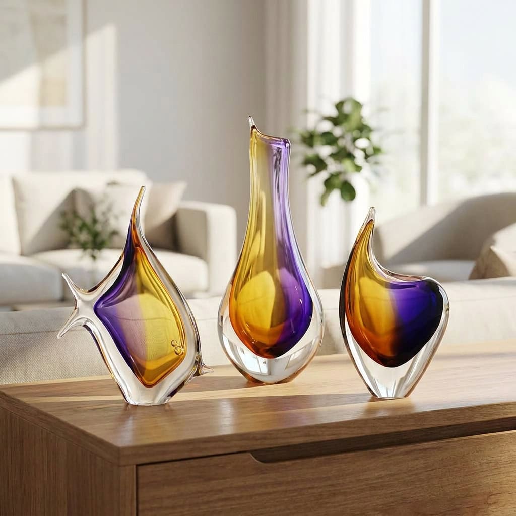 Skupinová fotografie produktů v barvách ametyst a zlatý topaz