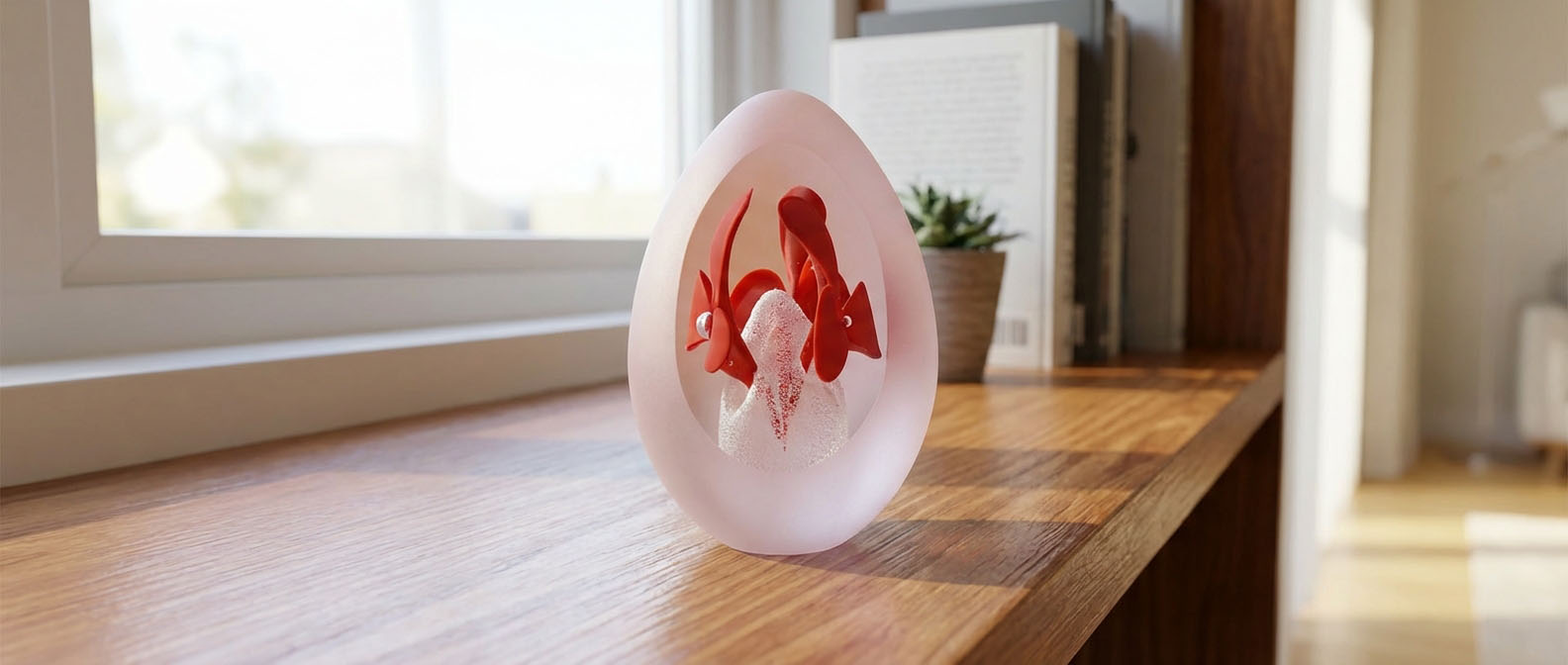 Broušené skleněné těžítko.