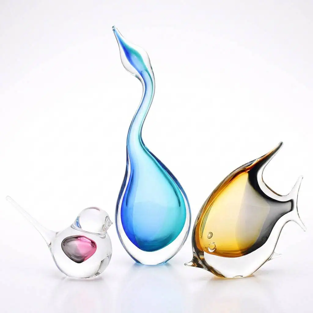 Skleněná zvířata - ručně tvarované figury ze skla 15-30 cm